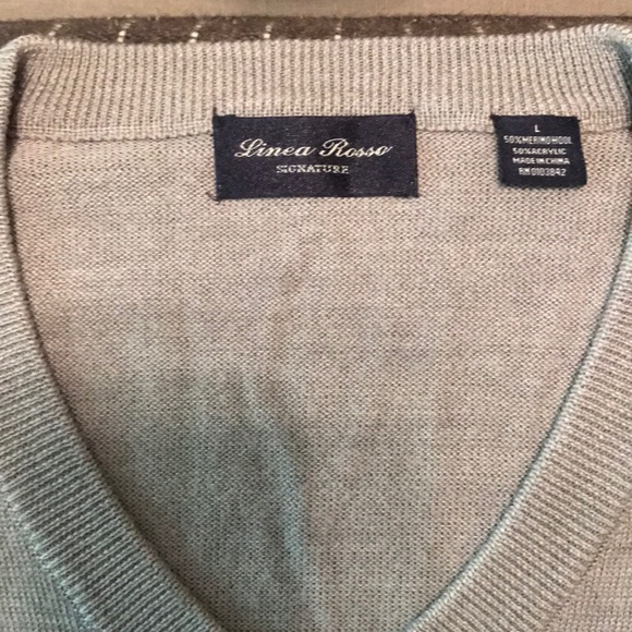 Linea Rosso v neck argyle sweater - Picture 2 of 3